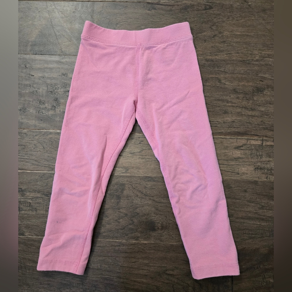Primary Pink Girls Cotton Stretch Leggings